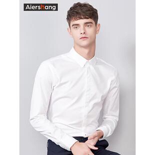白衬衫男式长袖职业工作服上衣休闲西装衬衫商务正装男式衬衫