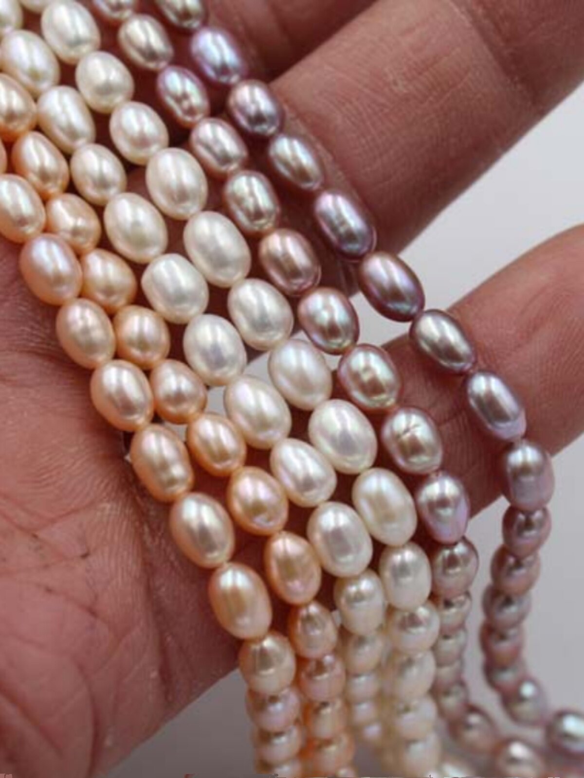 천연 담수 기장 진주 5MM 오로라홀 목걸이 팔찌 머리띠 머니 트리 DIY 재료 반제품