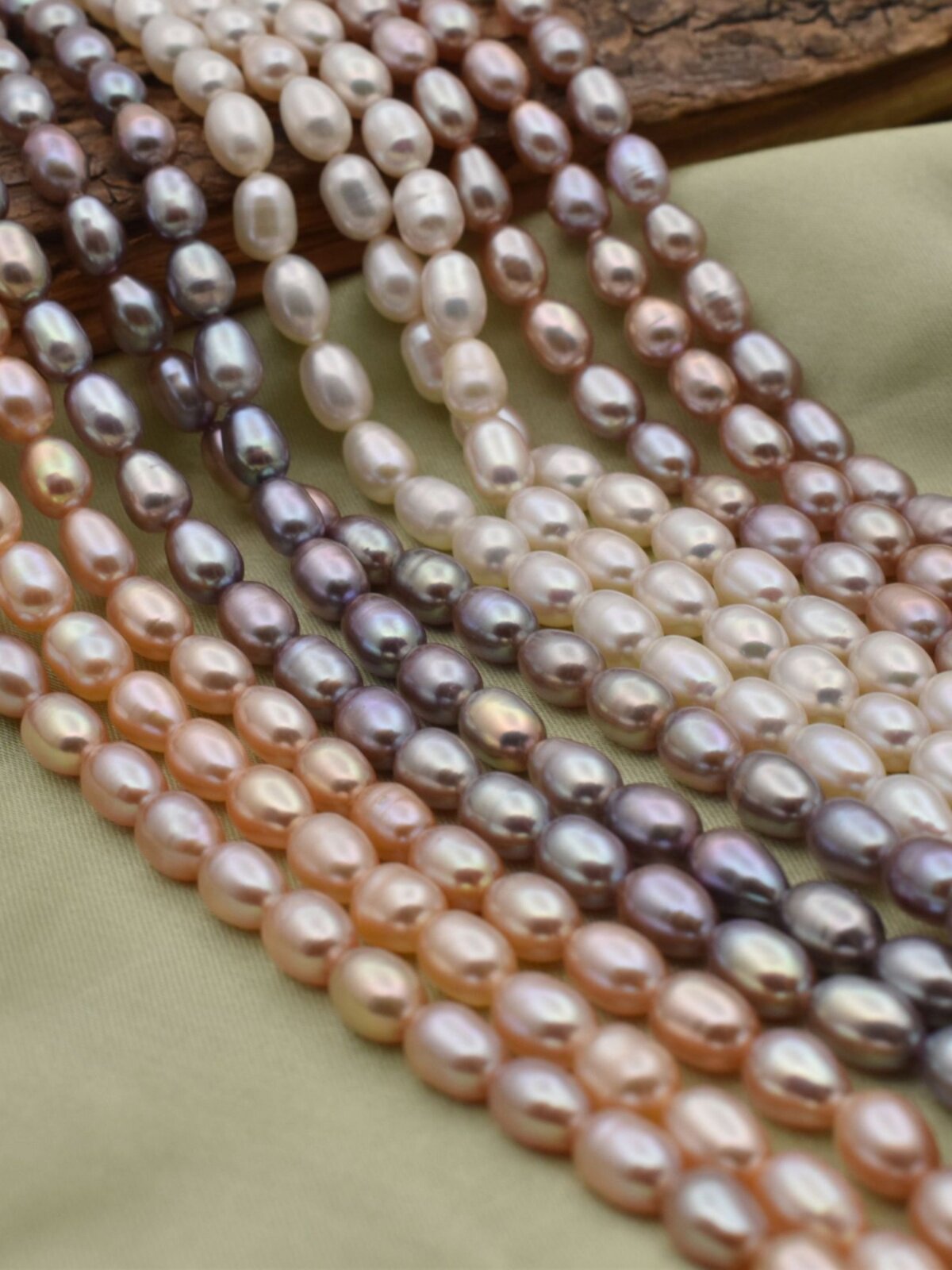 천연 담수 기장 진주 5MM 오로라홀 목걸이 팔찌 머리띠 머니 트리 DIY 재료 반제품