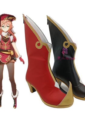 原神 烟绯cos鞋子定做 游戏鞋 动漫鞋 cosplay鞋子靴子可来图定做