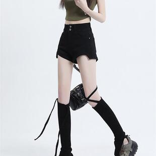 黑色牛仔短裤女高腰2025年新款夏季薄款显瘦a字辣妹爆款美式热裤