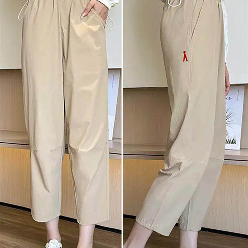 2026夏季薄款冰丝速干防晒哈伦裤子女宽松显瘦休闲直筒九分运动裤