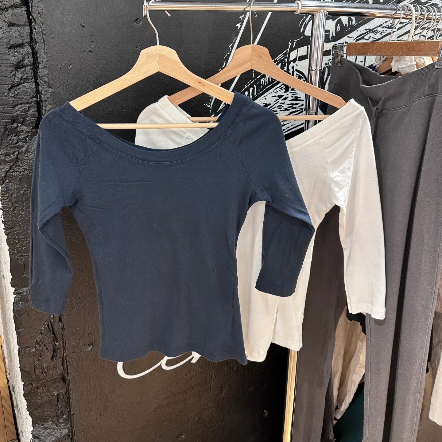 Brandy bm极简风纯棉长袖T恤女修身百搭圆领上衣韩系穿搭基础款