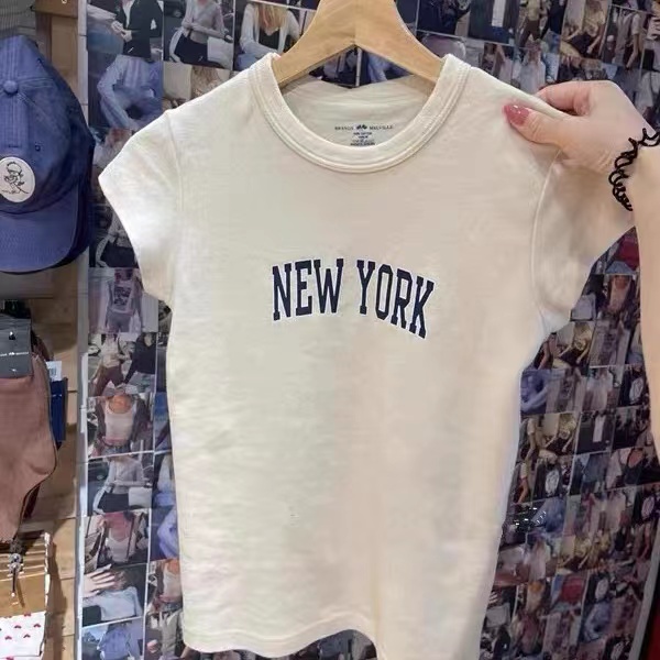 BM美式复古纯棉短袖ins潮女