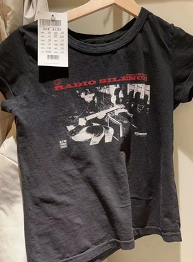 Brandy Girl新款美式复古Radio Silence乐队BM修身短袖T恤女