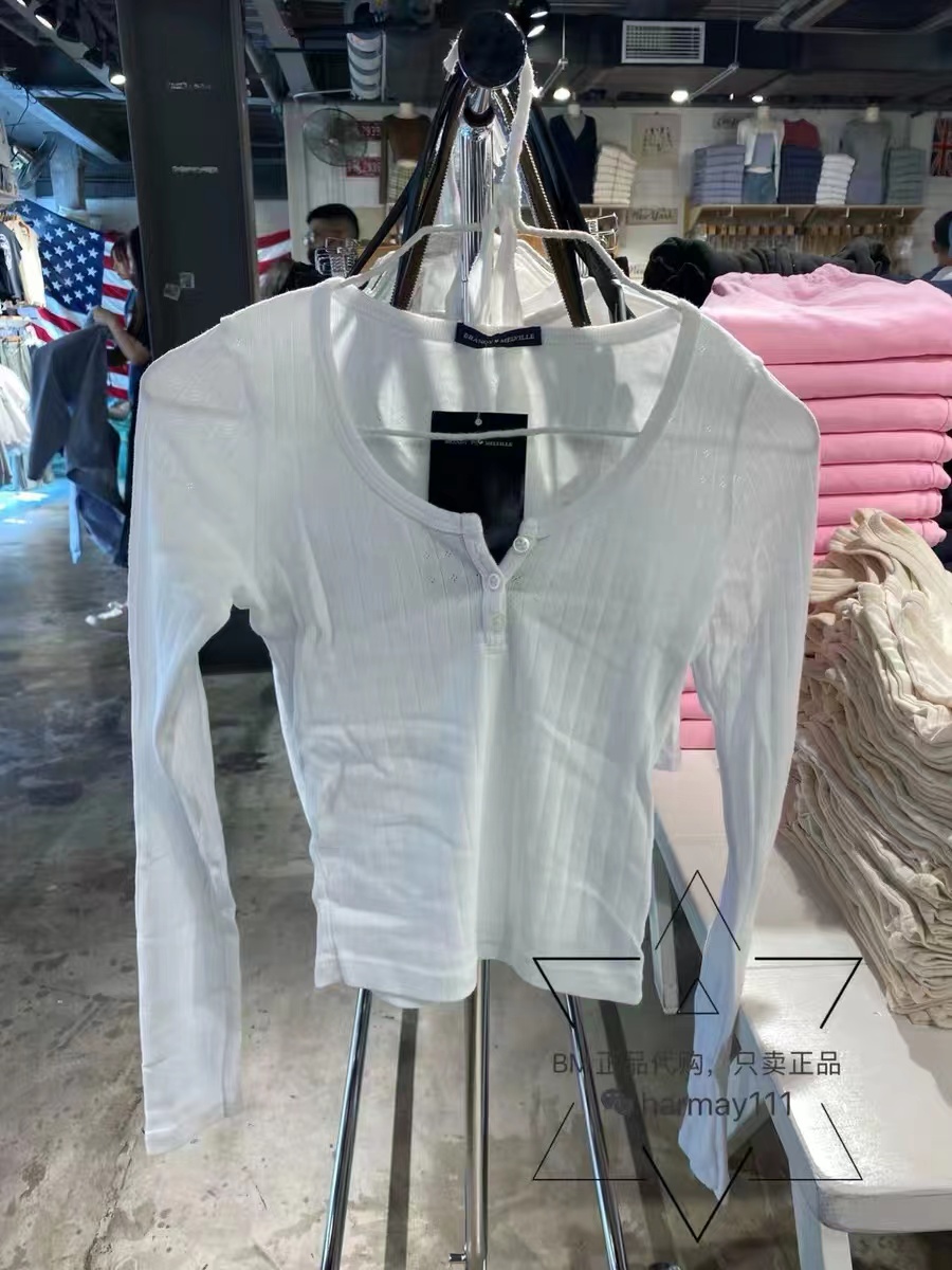 Brandy纯棉圆领长袖t恤打底衫