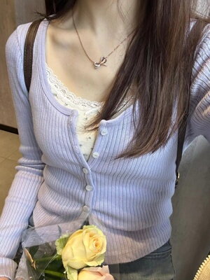 Brandy Girl BM叠穿针织衫女2026新款设计感小众毛衣外套开衫外搭