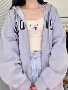 设计感小众 复古上衣bm卫衣女春秋2022年新款 Brandy Girl美式