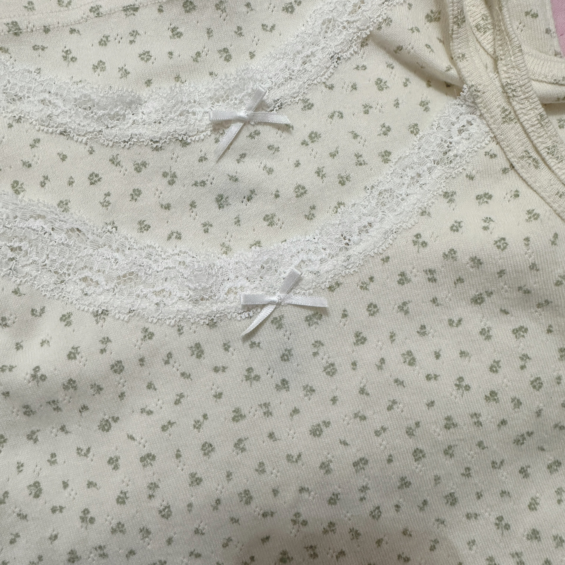 Brandy Girl纯欲风蝴蝶结绿色bm碎花小吊带上衣女内搭短修身背心,女装/女士精品,背心吊带,淘宝优惠券,粉丝福利购,淘宝优惠卷