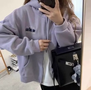 三只熊刺绣拉链外套bm宽松卫衣情侣帽衫 美式 BM赵露思同款 Brandy