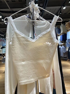 纯欲BM新款蕾丝边V领吊带背心女