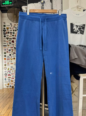 Brandy BM美式宝蓝色灰色抽绳休闲裤女bm宽松直筒阔腿裤长裤