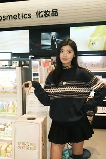 复古圆领藏蓝色波纹针织套头毛衣女上衣洋气 bm美式 Brandy girl