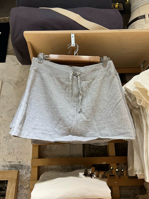 抽绳运动灰色短裙女夏季