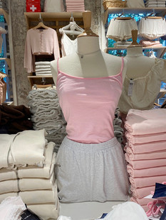 Brandy GirlBM新粉色纯棉纯欲少女条纹背心吊带上衣女夏外穿