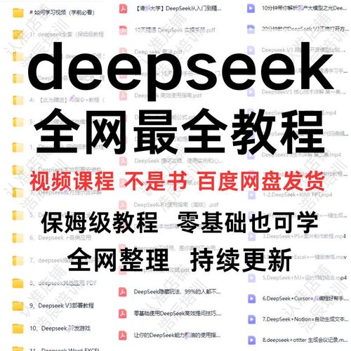 deepseek教程 清华大学从入门到精通 指令提示词完整文档pdf+视频