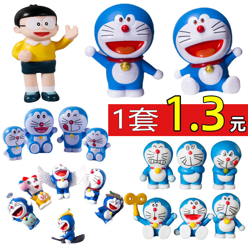 生日蛋糕装饰摆件哆多啦A梦情景机器猫飞天叮当猫烘焙蜘蛛侠4件