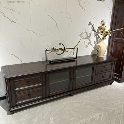 美式纯全实木电视柜茶几组合