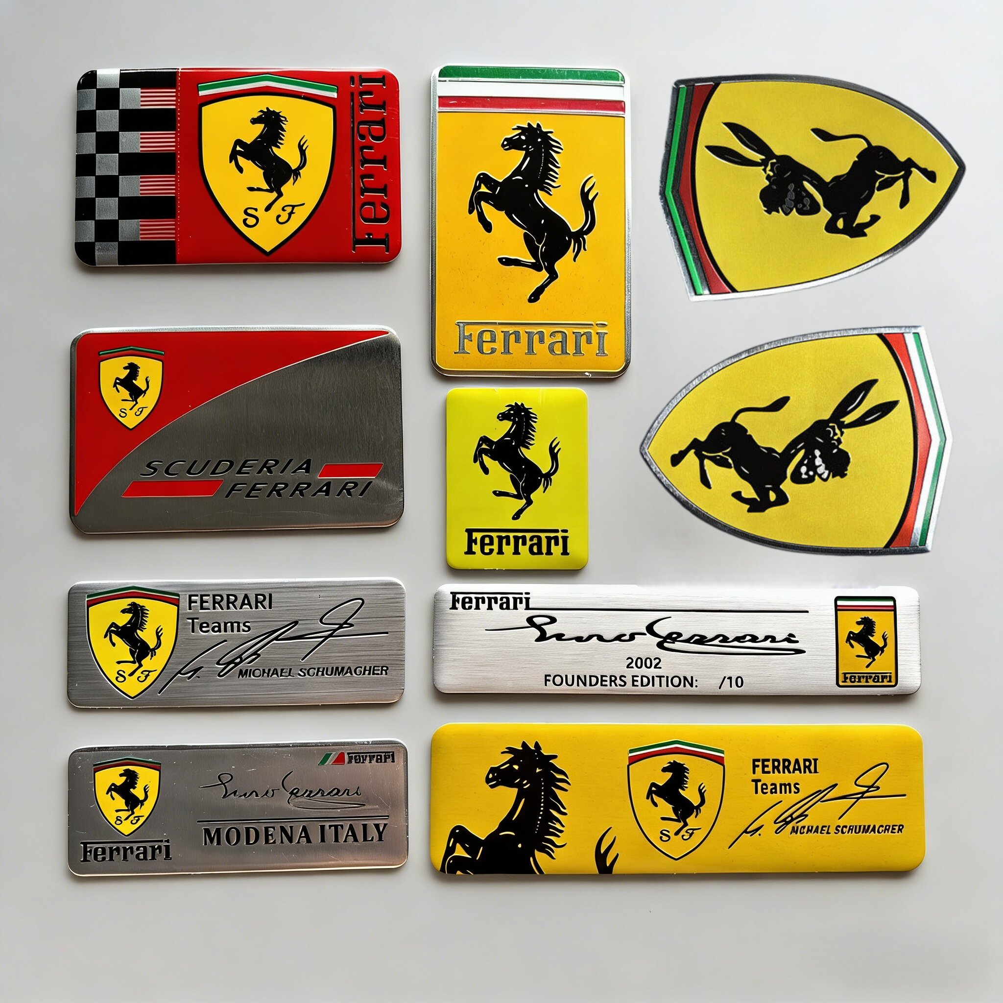 个性法拉驴搞笑金属车贴电动摩托车遮挡划痕法拉利汽车侧标装饰贴