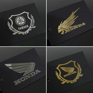 摩托车金属标车贴适用本田HONDA雅马哈YAMAHA车队LOGO装 饰铝贴纸