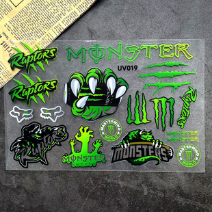 鬼爪立体UV贴纸摩托车改装 饰头盔拉花 魔爪贴花电动汽车爪痕贴画装