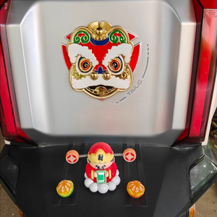 适用台铃火眼机甲封神pro/ultra后尾国潮醒狮锌合金装饰配件防水