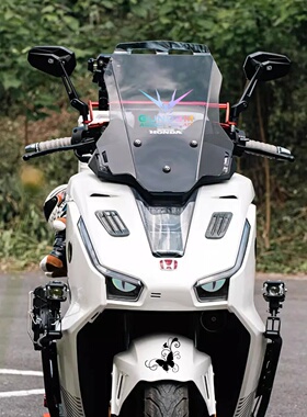 适用五羊本田NWG150夜光猫眼睛装饰贴纸摩托车头高达拉花改装配件