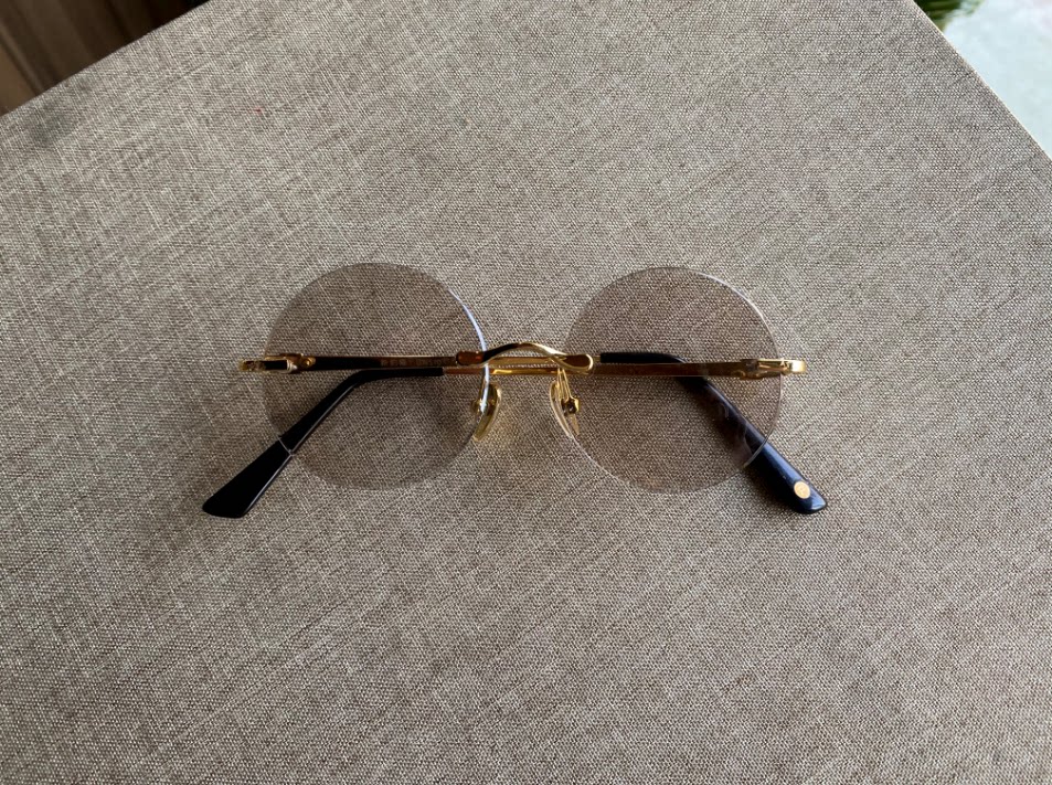 石头镜40年厂家天然水晶太阳眼镜男款个性圆形镜架防辐射遮阳镜片