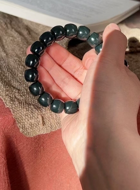 和田玉析木河磨玉手串手链12老型珠细腻精品原生态精致性价比高