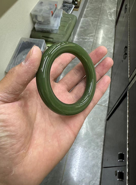 天然析木河磨玉手镯手链和田玉东北籽料手镯少女款口径54圆条镯