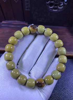 椴树林河磨玉细皮料老形手链45克厂家直销定制定做纯天然东北籽料