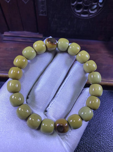 椴树林河磨玉细皮料老形手链45克厂家直销定制定做纯天然东北籽料