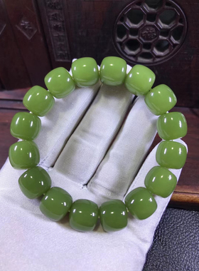 天然析木河磨玉手链老型珠手串和田玉东北籽料男士大珠子带皮80克