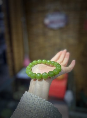 析木河磨玉黄绿肉手串手链这颜值太够用了尺寸13*12自家工厂制作