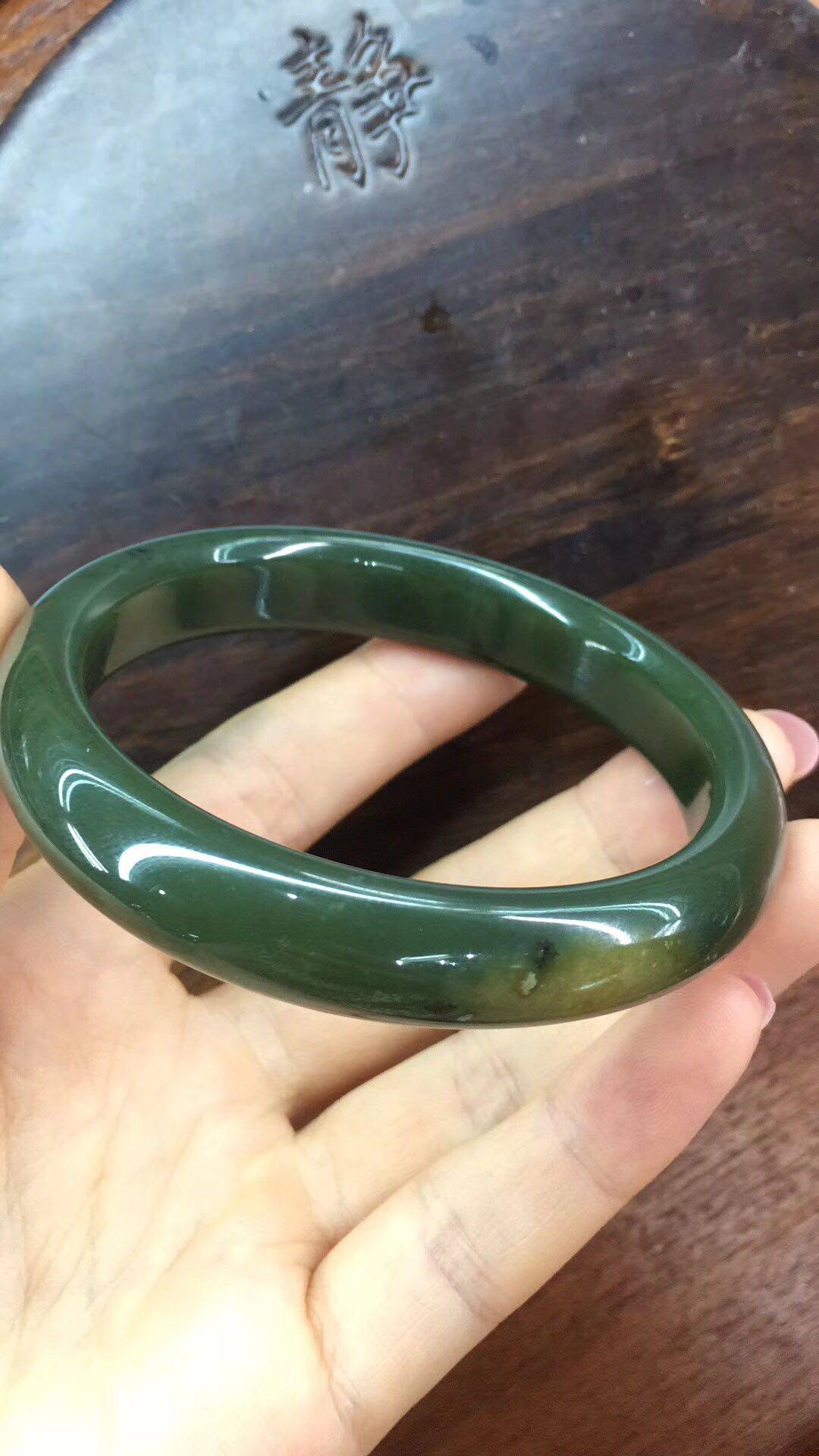 天然正品岫岩玉手镯析木绿河磨玉手镯女款大口径60口厂家直销