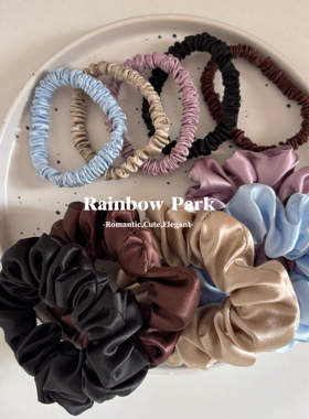 真丝发圈22姆米桑蚕丝黑色小号气质马尾盘发百搭头发绳饰女不留痕