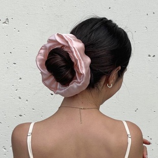 30姆米真丝发圈重磅丝绸S家同款桑蚕丝发圈大号发绳100%真丝法式