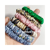 100%真丝发圈大肠圈发绳细丸子头桑蚕丝19姆米细小号黑色护发养发