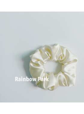 出口品质丨30姆米重磅真丝发圈乳白色奶黄色桑蚕丝大肠圈法式温柔