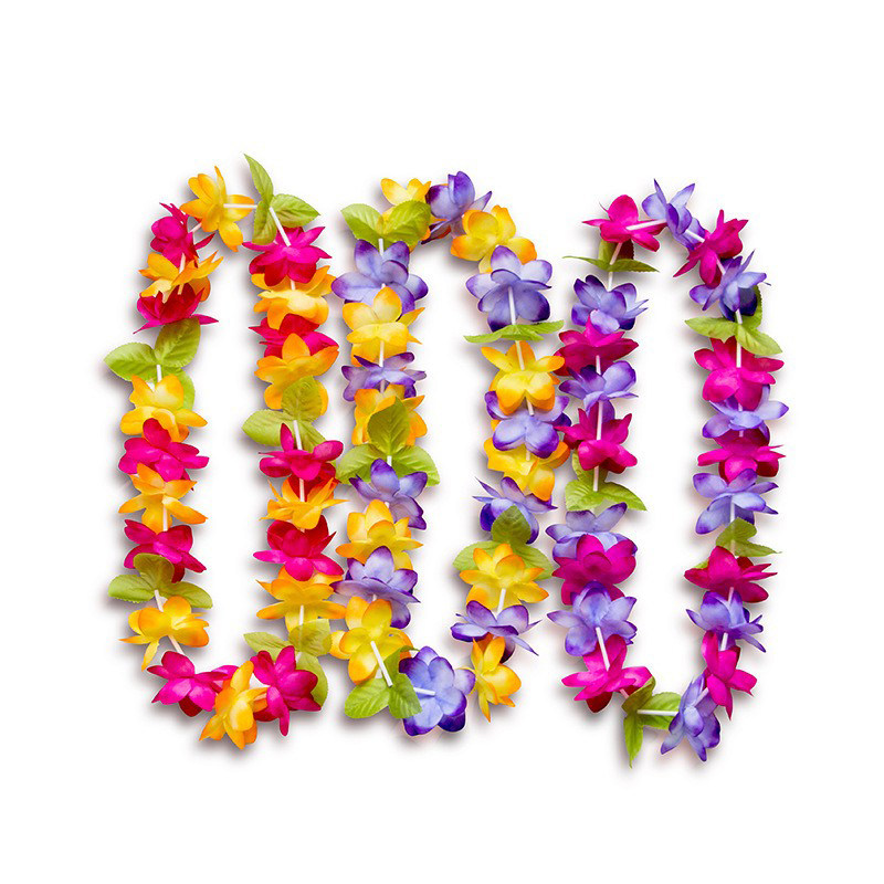 彩色草裙舞配饰花环多色夏威夷风格项链节日派对装饰道具
