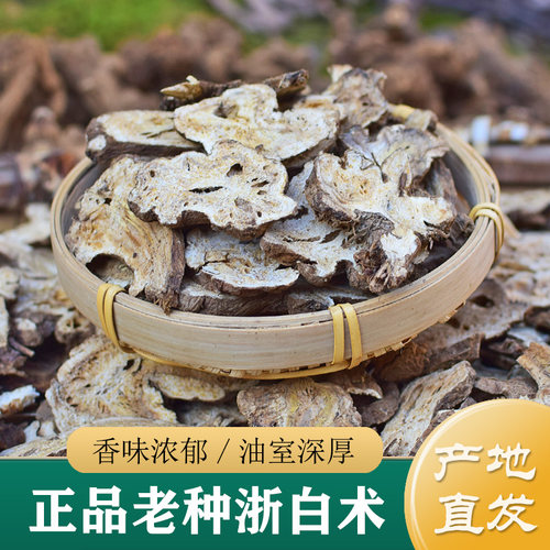 正品白术中药材 特级浙白术片500g 整个野生浙江白术 麸炒白术粉