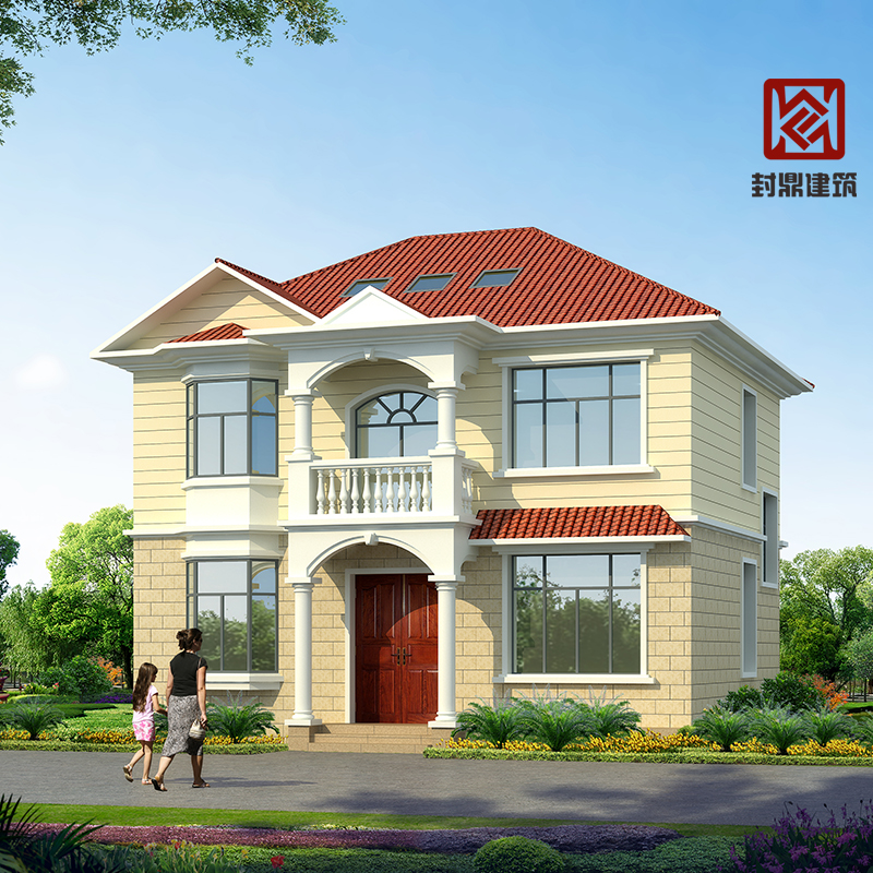 新品三二层半房屋设计图农村自建别墅设计图纸全套施工图带效果图