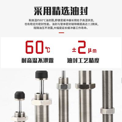 304不锈钢液压油压缓冲器RJ/YD/YC0806 10081412 2030 2725 3650