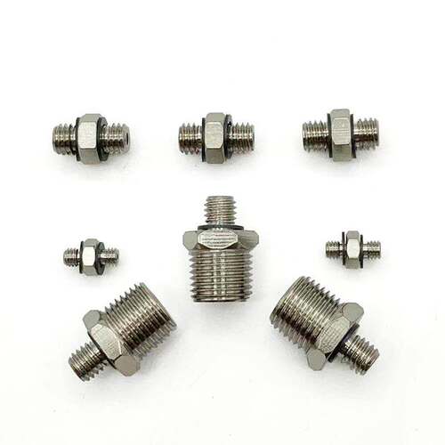 微型金属双径外牙丝1分英制G1/8变公制M5变径对丝接头M5X1分M3/M6