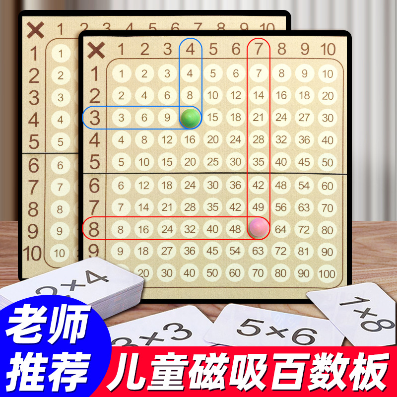 百数板乘法儿童数学计算学习板99乘法口诀表早教力1到100启蒙神器