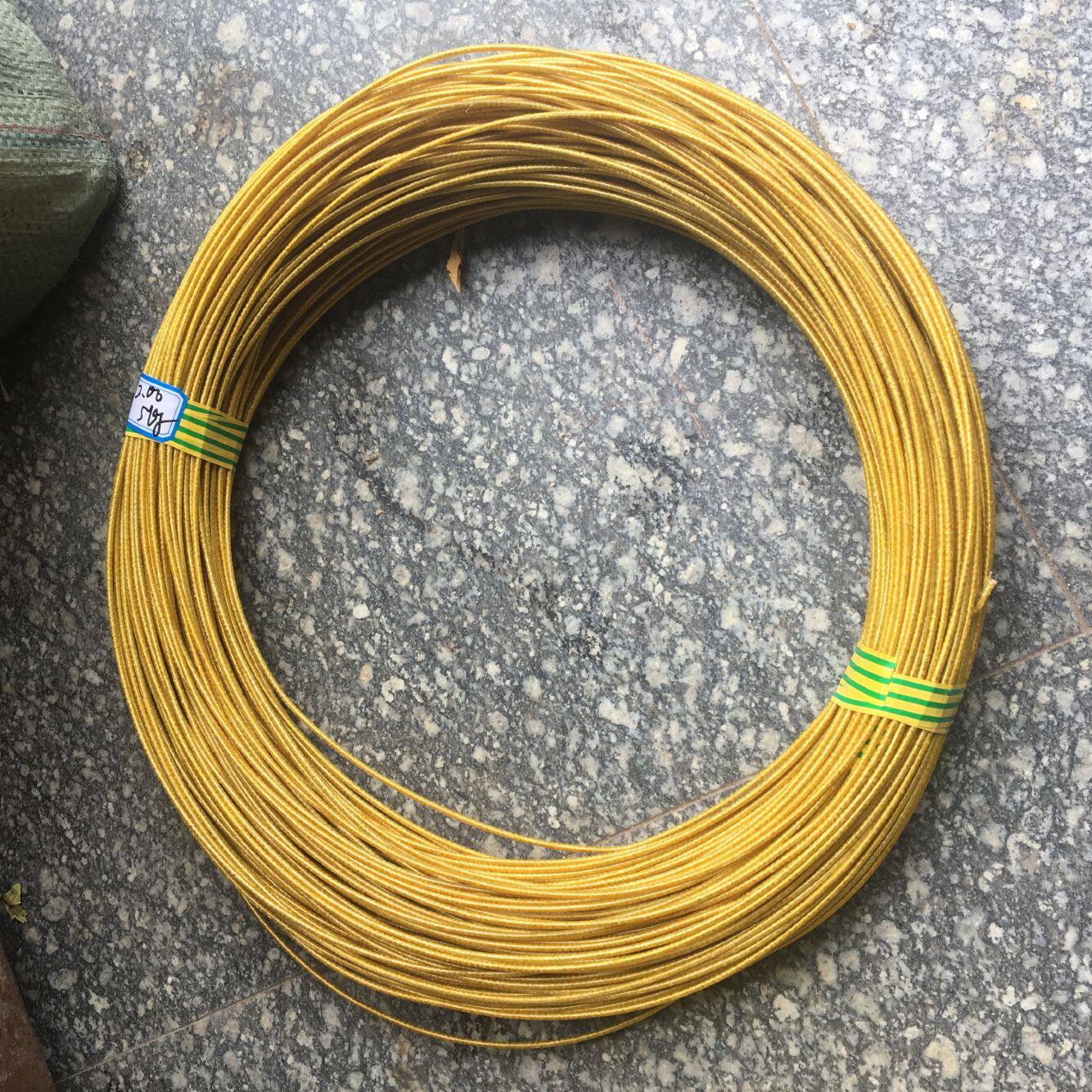 纱包扁铜线沙包线漆包线沙包圆铜线白金机纱包线电焊机1公斤包邮