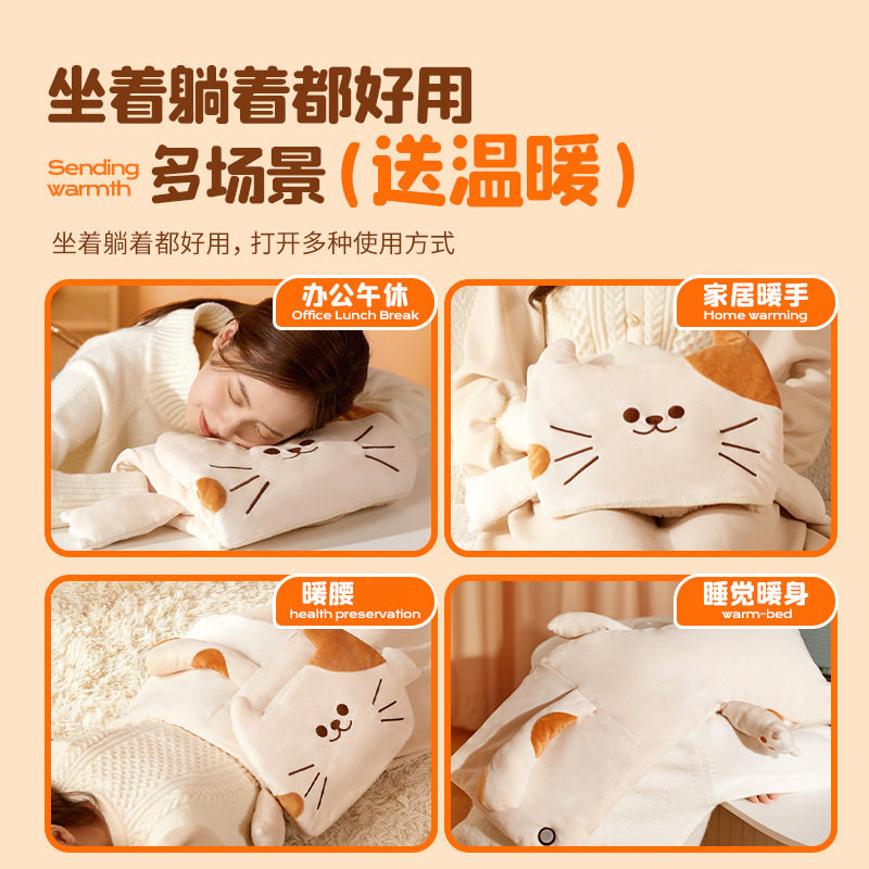 SOIP CAT HAND WARMER BAG CUTE PLUSH CHARGING MULTI-PURPOSE REAL SCENE USE WINTER OFFICE CROSS-BORDER NEW PRODUCTS