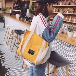 帆布包女学生文艺小清新单肩韩国斜挎ins原宿风韩版ulzzang日系潮