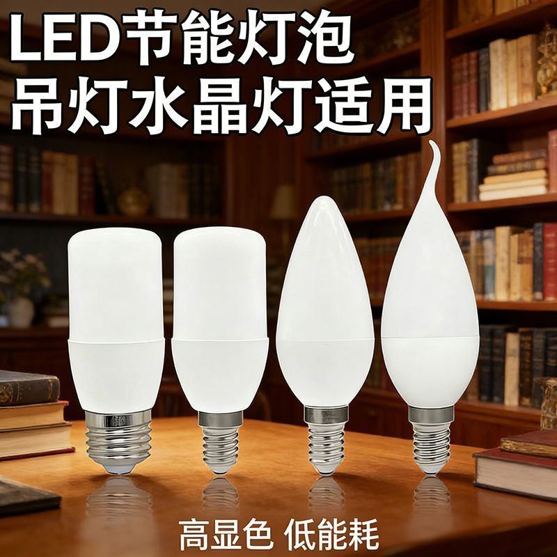 led超亮暖光暖黄光e14小螺口拉尾尖泡e27大螺口