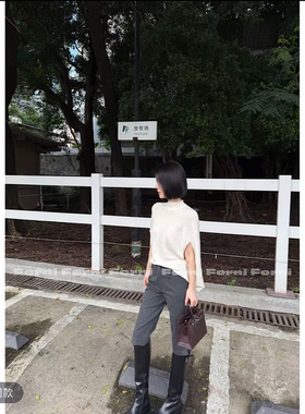 YOYO同款2 FORNI 权利野心家 松弛感100羊毛半高领针织斗篷上衣